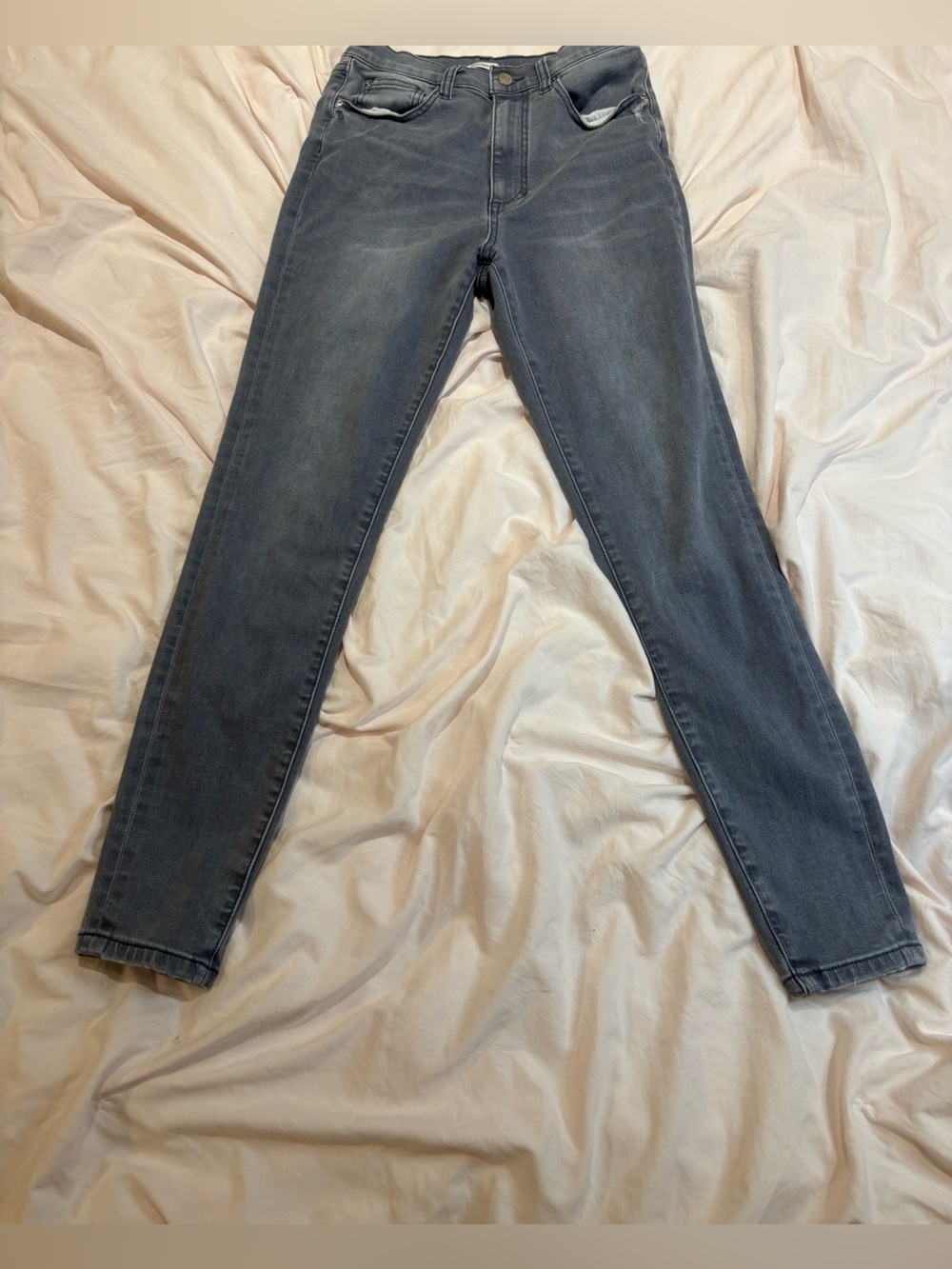 WeWoreWhat Gray Denim High Rise Straight Leg
